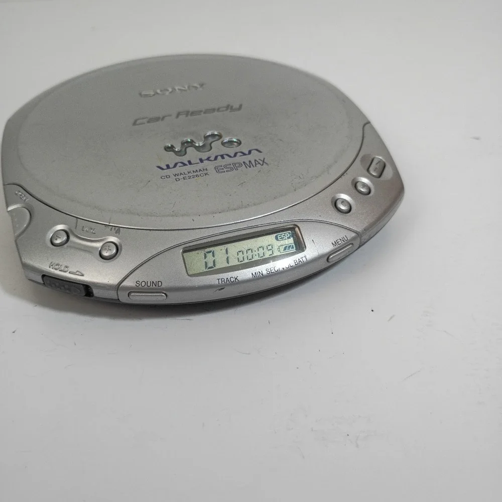 Sony Walkman D-E226CK Portable CD Player Car Ready Anti-Skip w/ DC Power, Tested